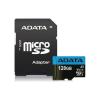 ADATA MicroSD kártya - 128GB microSDXC UHS-I Class10 A1 (R/W: 100/25 MB/s) + adapter