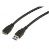 USB Összekötõ Value USB 3.0 A (Male) - micro B (Male) 1.8m