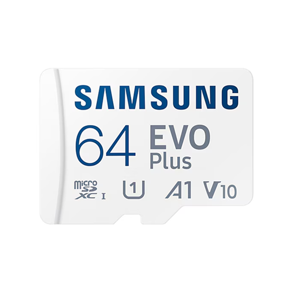 Samsung MicroSD kártya - 64GB MB-MC64SA/EU (EVO PLUS, microSDXC, UHS-I, R160, adapter, 64GB)